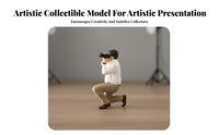1:64 Scale People Figurine Collectible 1:64 Scale Scene Figure Broadcasting Streamer Miniature Highly Detailed Vlogger Model