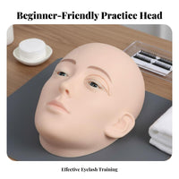 3-Layer Lash Practice Head Liftable Eyelids 3 Layer Lash Practice Head Realistic Skin-Like Feel Cosmetology Supply for Beginners, Students
