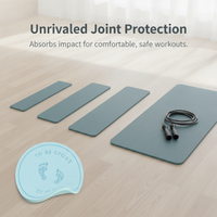 Cordless Jump Rope Mat Thickened Soundproof Shock Absorption Exercise Mat for Home Jogging Fitness Kids Silent Round Sports Non-slip