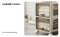 Slim Storage Tower Space-Saving Slim Rolling Cart Multitier for Narrow Spaces