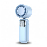 Folding Fan with Lanyard Compact Rechargeable Fan with Display for Commuters