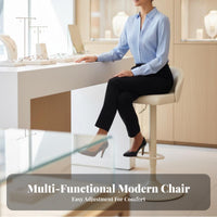Minimalist Design Upholstered rotating Stool with Backrest Height Adjustable Upholstered rotating Stool Integrated Footrest Bar Chair Padded Seat for Adults, Homeowners, Business Owners, Boutique, Reception Desk, Restaurant, Kitchen Counter