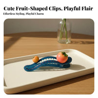 Fruit Hair Fastener Sweet and Cool Design Summer Fruit Hair Barrette Wavy Barrette Fun Design Versatile for Girls, Everyday Wear