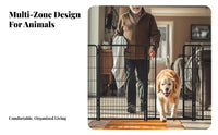 Interadaptableable Panel Pen Indoor and Outdoor Use Interadaptableable Wire Playpen Expandable Design Pet Fence for Dog Owners, Outdoors, Indoors