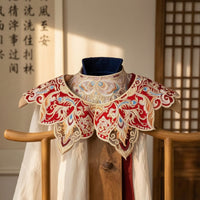 Traditional Embroidered Collar Layered Traditional Chinese Collar Elegant Neckline Trim Easy to Match for Cosplayers, Performers
