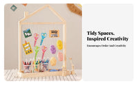 Rolling House-Shaped Clothes Rack Mobile with casters kids' Clothes Rack Portable Sturdy Construction for Toddlers, Small Spaces