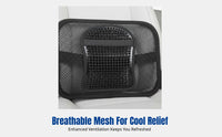 Car & Office Chair Mesh Lumbar Support, Ergonomic Back Pillow, Four Seasons, Adjustable Strap, Steel Wire Frame