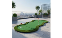 Realistic Turf 3 Hole Putting Mat Easy Storage Golf Putting Practice Mat Anti-Slip Base Sports Equipment for Backyard