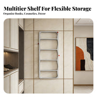 Space-Saving Tiered Shelving Unit Slim Design Wavy Multi-Layer Organizer Easy to Install Wall Shelf Designer Design for Apartment Dwellers, DIY Enthusiasts, Behind Doors, Entryway, Bedroom, Living Room