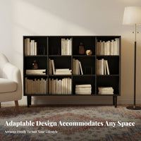 Modular Combination Stackable Cube Organizer Minimalist Design Stackable Cube Unit Easy Assembly Bookcase Detachable Legs for Apartment Dwellers, Book Lovers, Office Workers, Small Areas, Study Room, Bedroom, Hallway