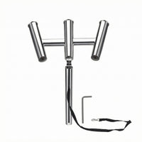 Retaining Strap Boat Fishing Rod Holder Polished Metal Multi-Angle Rod Holder
