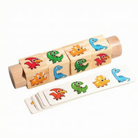 Picture Cards Wooden Rotating Puzzle Smooth Wood Matching Block Toy Fine Motor Skills Cartoon Face Puzzle Logical Thinking