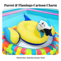 Oversized Design Inflatable Parrot Lounger Sturdy PVC Giant Parrot Water Lounger Easy To Inflate for Families, Adults, Beach