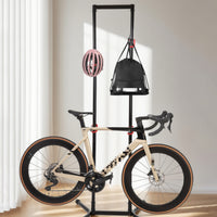 Adjustable Hanging Cycle Rack Indoor Bike Floor Parking Rack Heavy Duty Cycle Parking Stand Space-Saving for Cyclists, Commuters, Garage, Home, Apartment