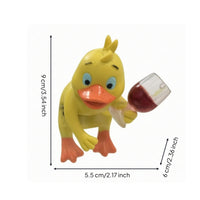 Aquarium Ornament with Goblet Glass Whimsical Duck Ornament Hanger for Shelf Display