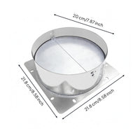 Stainless Steel Range Hood Air Outlet Base Thickened Metal Duct Outlet Base Backdraft Flap Hood Mounting Plate High-Temperature Resistant