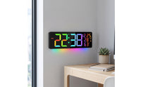 Digital Wall Clock Easy-to-Read LED Wall Clock Multi-Function for Bedroom
