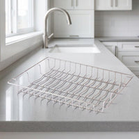 Wall Mounted Dish Rack with Drain Basket, Stainless Steel Rack with Fruit and Slicing Board Holder, Space Saving Modern Kitchen Storage