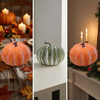 Faux Pumpkin Autumn Decorative Pumpkin Brushed Ornament for Halloween
