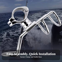 Stainless Steel Boat Rod Holder Rust Resistant Stainless Steel Fishing Pole Holder Adjustable Rail Mount Fishing Pole Bracket