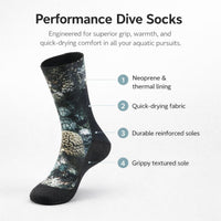 Neoprene Wetsuit Socks for Snorkeling, Thermal Diving Socks for Cold Water, Anti-Slip Water Sport Socks, Beach Booties for Beach Activities