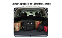 Removable Lid Foldable Trunk Storage Box Internal Divider Car Trunk Organizer Box Rigid Portable Vehicle Organizer Reflective Strip