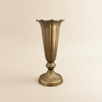 Retro Trumpet Vase Scalloped Ribbed Vase Tall Decorative for Florists, Wedding Planners