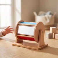 Developmental Wooden Drum Toy Early Learning Rotating Drum Sensory Fine Motor for Tabletop, Classroom