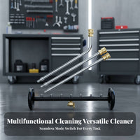 Adjustable Angle Two-in-One Use Chassis and Surface Cleaner Pivoting Coupler Two-in-One-Function Undercarriage Cleaner Stainless Steel & Brass Underbody Car Wash Broom 4000 PSI for Truck Owners, Garage Floor, Driveway, Patio