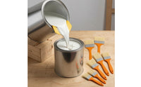 10 Pieces Orange-Handled Paint Brush and Pour Spout Set Labeled Sizes Paint Can Spout Set Yellow Painting Tools Curved