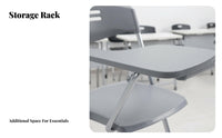 Foldable Design Folding Chair with Writing Tablet long-lasting Frame Training Chair with Tablet supportrest Sturdy Construction Institutional Furniture No Assembly Required for Trainees, event Planners, educational sessionroom