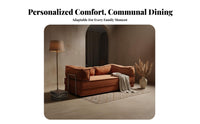 Foldable sectional Sleeper Sofa Vintage Look sectional Corduroy Sofa Bed century-inspiredcentury-inspired-century-inspired-century modern aesthetic and design adaptable Seating Oversized for Apartment Dwellers, Families, residents, Lounge Area