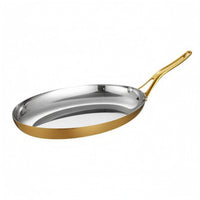 Stainless Steel Serving Plate Raised Edge Oval Serving Plate Reflective Stainless Steel Platter