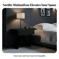 Scandinavian Design Floating Nightstand with Drawer Minimalist aesthetic Wall-Mounted Bedside Drawer Space-Saving Side Table Curved Shape for Interior Designers, Homeowners, Adults, Bedroom, Small Spaces, Living Room, Entryway