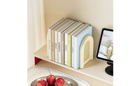 Desktop Bookends Freestanding Bookends with Arched Frame Book End Compact Book Stopper Space-Saving for Students, Study Desks