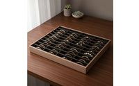 Brushed Gold Jewelry Display Tray Multi-Slot Jewelry Organizer Tray Rectangular Compact for Collectors, Showcases, Retail Counters