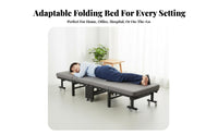 Foldable Design Adjustable Reclining Sleeper Easy Setup Single Camp Cot Sturdy Frame Folding Bed durableDuty Construction for Office Workers, Hospital Visitors, Indoor, Traveling, Camping, Patio