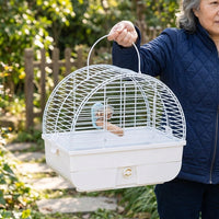 Portable Bird Cage Travel Cage for Small Birds, Dome Top Outdoor Cage with Perch, Lightweight Portable Cage for Parrot Parakeet Travel