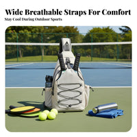 Pickleball Paddle Bag Large Capacity Pickleball Shoulder Bag Single Strap Sports Backpack Multiple Pockets Water Bottle Holder