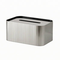 Stainless Steel Tissue Box Modern Rectangular Tissue Box Easy Refills Household Item for Living Room, Desktop