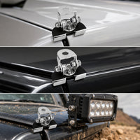 Hood Light Bracket Adjustable Hood Clamp No-Drill Bracket Heavy-Duty Clamp-on Mount Universal for off-Roaders, Camping