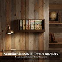 Wall-Mounted Book Ledge Multi-Functional Wall-Mounted Magazine Sling for Renters