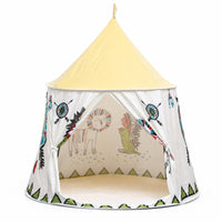Peaked Roof Indoor Children's Play Tent Small Flag Conical Play Tent Framed Lightweight