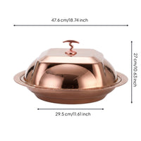 Heat Resistant Polished Finish Fruit Tray with Lid Domed Dome Lid Stainless Steel Serving Platter