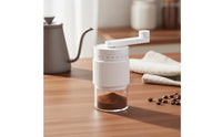 Manual Coffee Consistent Uniform Grind Hand Crank Coffee Transparent Grounds Container for Home Baristas, Journeyers, Travel, Camping