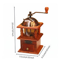 Vintage Wood Coffee Bean Grinding Machine Pull-out Drawer Kitchen Tool Decorative