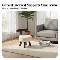 Stable Load-Bearing Upholstered Swivel Stool Modern Design Cylindrical Backrest Stool Sturdy Frame Home Furniture for Children, Adults, Women, Living Room, Entryway, Bedroom, Beauty Salon