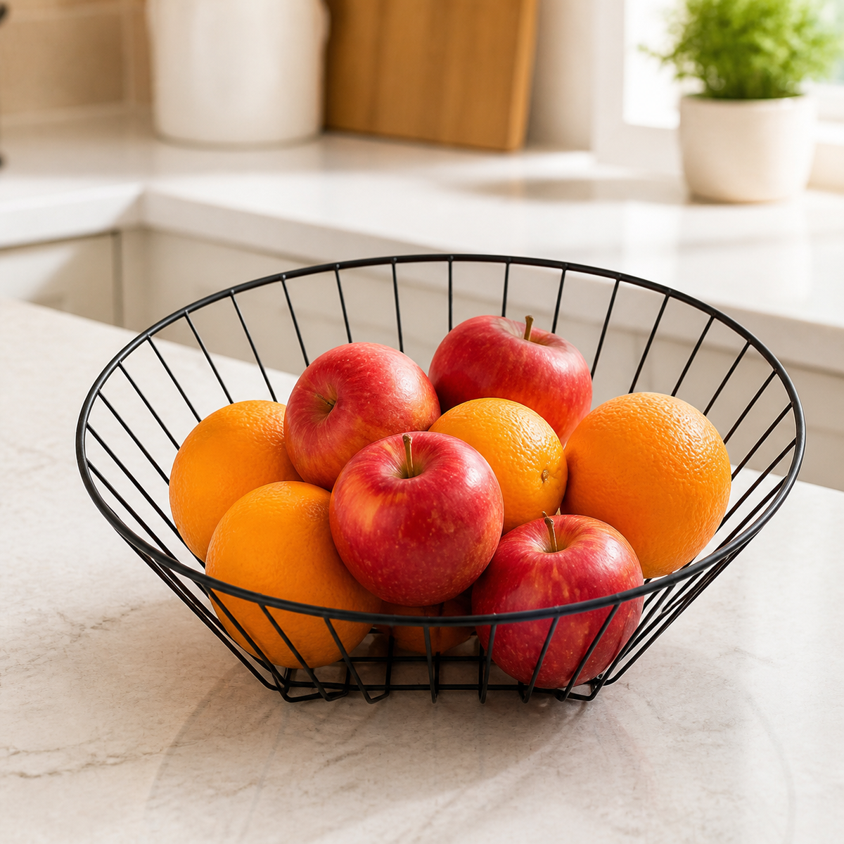 Bronze Hanging Fruit Basket, Modern Minimalist Metal Wire Hanging Basket for Pantry, Stainless Steel Fruit Basket for Kitchen Storage