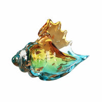Modern Design Glass Conch Shell Figurine Artistic Piece Tabletop Sculpture Gradient Color House Decoration Lustrous Finish for Office