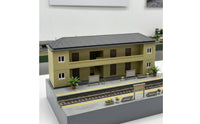 Two-Story Model Railway Building Realistic Railway Building with Gable Roof Pre-Printed Miniature Station Structure Static for Hobbyists
